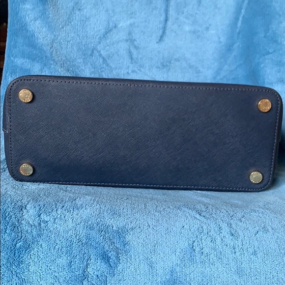 Michael Kors Emmy large Saffiano dome satchel navy - Picture 6 of 8